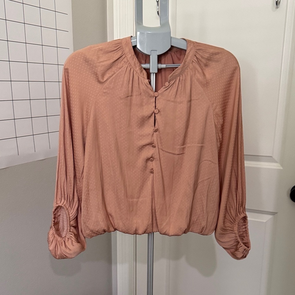 Blu Pepper Terracotta Button-Up Blouse